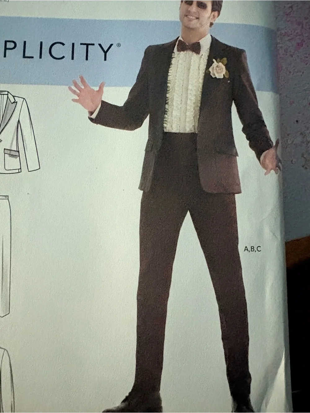 BN UNCUT SIMPLICITY 9170 AA MEN'S TUXEDO HALLOWEEN COSTUMES SEWING PATTERNS